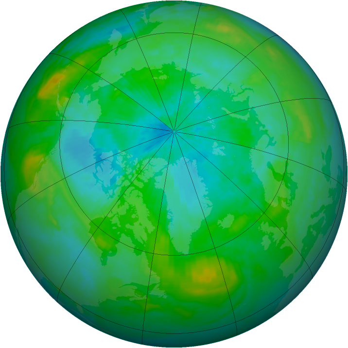 Arctic ozone map for 16 August 1988